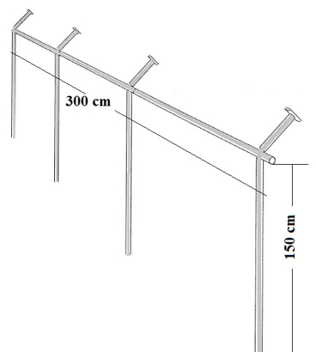 Dachschräge Garderobe Kleiderständer Kleiderstange begehbarer Schrank 150 cm hoch 100 cm breit Tiefe und Schrägung flexibel einstellbar Stahlrohre verchromt Art Nr St.09.150.300